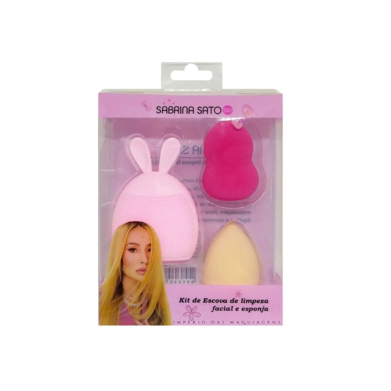 SS1139 - Kit Esponja de Maquiagem + Escova Facial