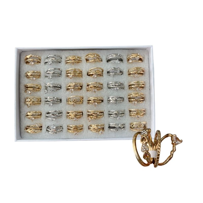 BM0377 - Kit de Anéis Prata e Dourado