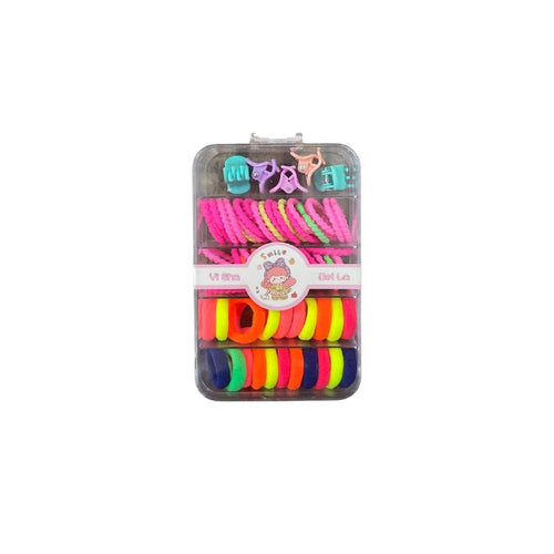 DF406PR08 - Pote com Buchinhas e Elásticos para Cabelo