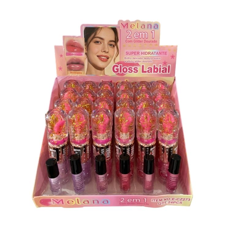 ECZ273 - Lip Gloss 2 em 1 Melana