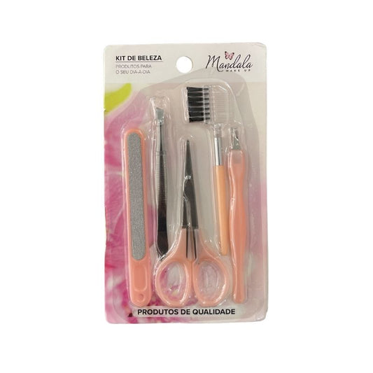 JJ3302 - Kit de Beleza - Lixa, Pinça, Tesoura, Escova