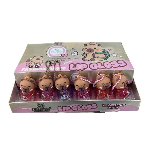 QE7267KA - Lip Gloss com Chaveiro Capivara